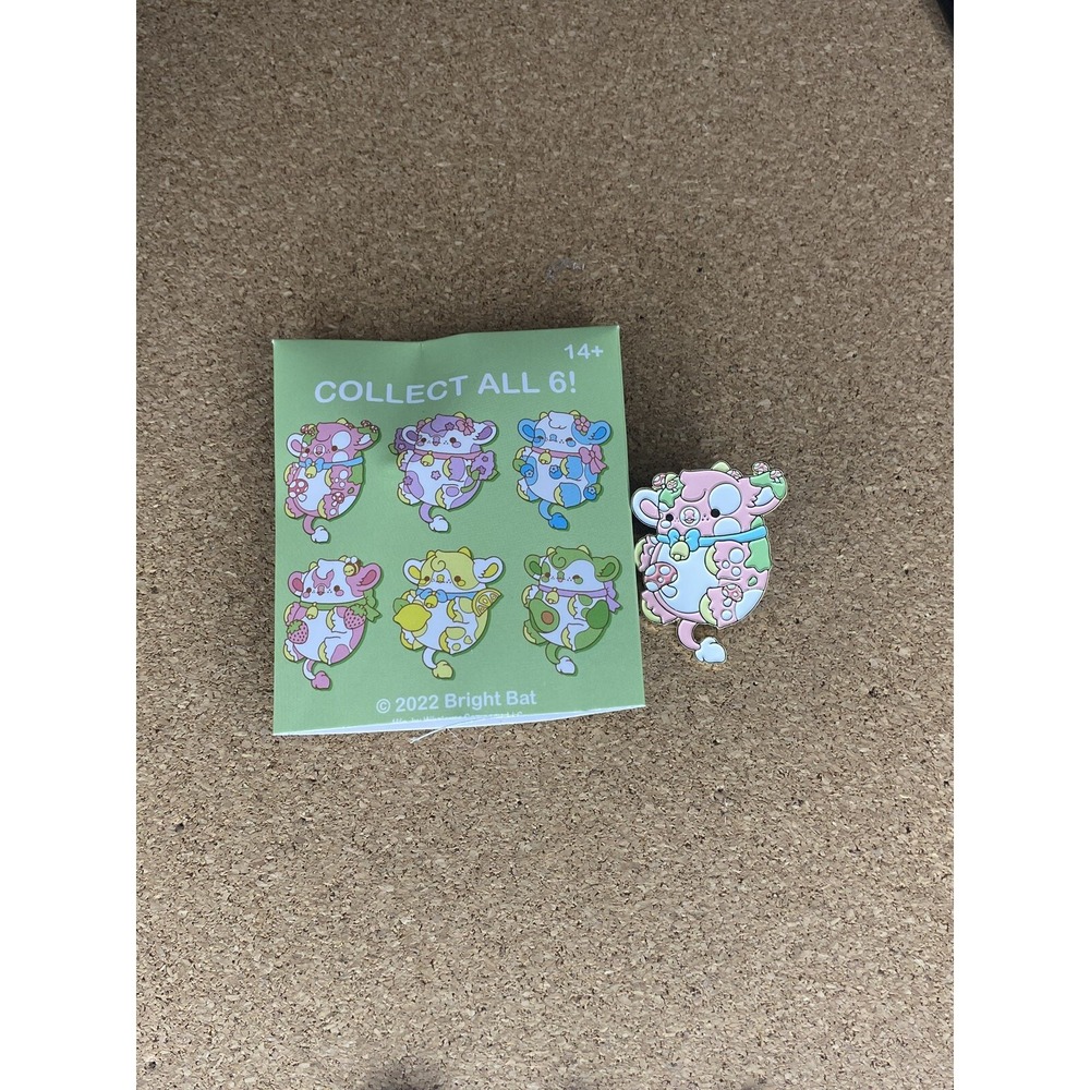Bright Bat Design Garden Cow Nuggets Mystery Enamel Pin - MUSHROOM